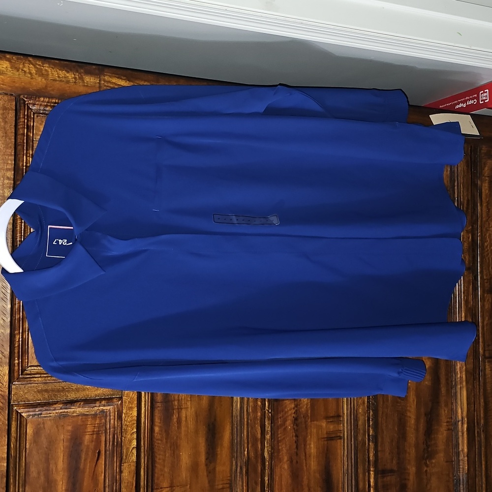NIKE Womens Dri Fit Dressy Snap Button BLUE Shirt!! Sz Large.
